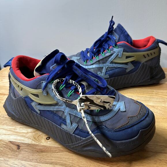 Off-White Odsy-1000 Trail Sneakers in the Blue/Yellow/Multi, Men’s EU43 US10,EUC - Picture 1 of 9